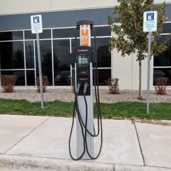 Electric vehicle charging station parking