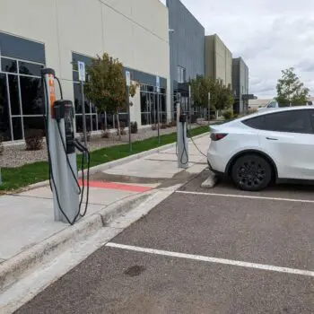 EV charging station in parking