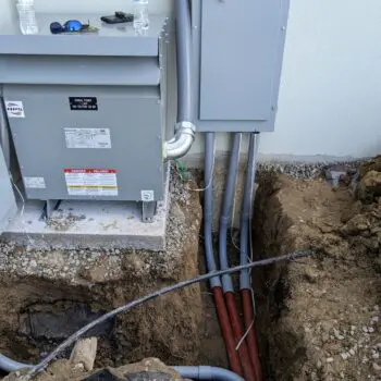 Electrical transformer installation trench service