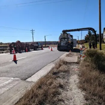 Roadwork in progress safety cones