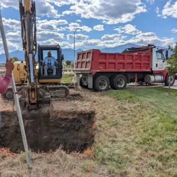 Excavation services construction workers site