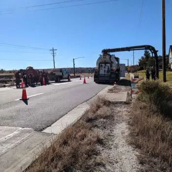 Roadside maintenance crew at work