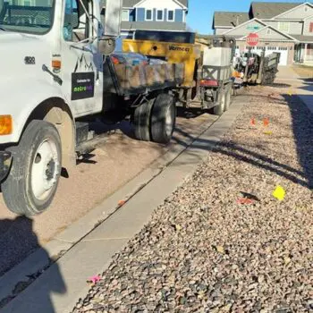 Commercial vehicle on residential street