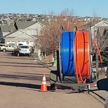 Neighborhood fiber optic cable installation