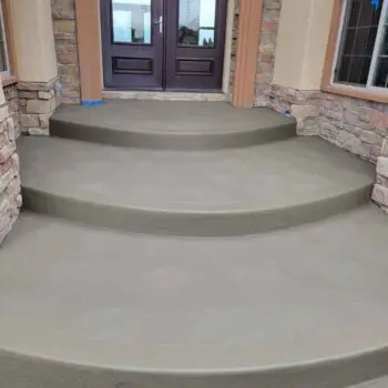 Newly finished concrete front steps