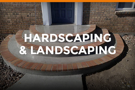 Hardscaping landscaping concrete entry steps