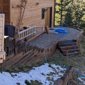 Wooden exterior house maintenance supplies