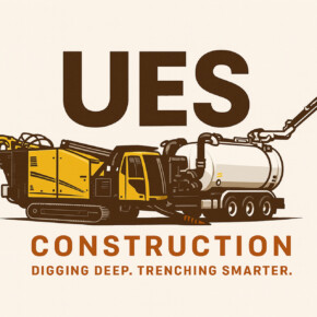 Construction equipment illustration and text